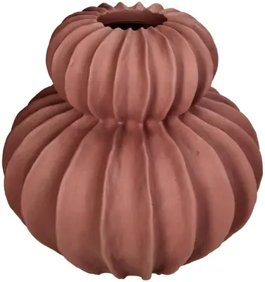 Kersten vaas polyresin deco 30x30cm roze - afbeelding 2