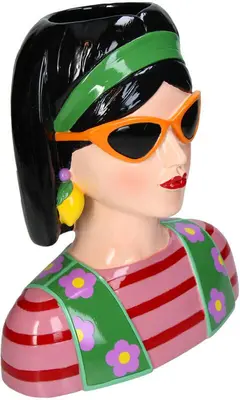 Kersten vaas polyresin fashion lady 25.5x15x29cm multi - afbeelding 2