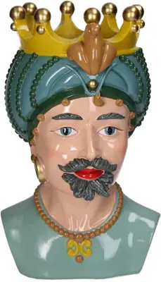 Kersten vaas polyresin men crown 19x18.5x33cm multi