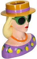 Kersten vaas polyresin mode dame 26x19.5x29cm multi - afbeelding 2