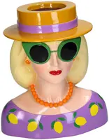 Kersten vaas polyresin mode dame 26x19.5x29cm multi - afbeelding 1