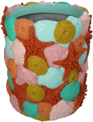 Kersten vaas polyresin schelp 23x27cm multi - afbeelding 1