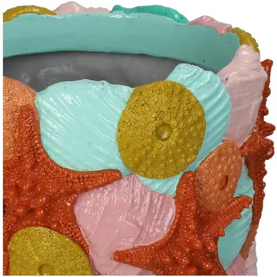 Kersten vaas polyresin schelp 23x27cm multi - afbeelding 2