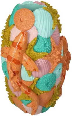 Kersten vaas polyresin vis 20x17x30.5cm multi - afbeelding 1