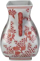 Kersten vaas porselein deco 24.5x21.5x30cm rood - afbeelding 3