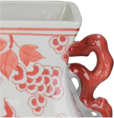 Kersten vaas porselein deco 24.5x21.5x30cm rood - afbeelding 4