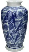 Kersten vaas porselein delfts blauw 16x31cm blauw, wit - afbeelding 1