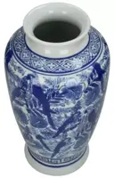 Kersten vaas porselein delfts blauw 16x31cm blauw, wit - afbeelding 2