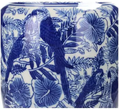 Kersten vaas porselein delfts blauw 16x31cm blauw, wit - afbeelding 4