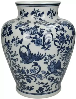 Kersten vaas porselein dutch delight 21x28cm blauw