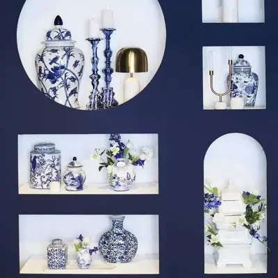 Kersten vaas porselein dutch delight 25x9x30.5cm blauw - afbeelding 5