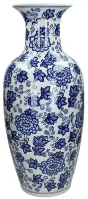 Kersten vaas porselein dutch delight 26.5x61cm blauw - afbeelding 1