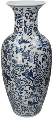 Kersten vaas porselein dutch delight 26.5x63cm blauw
