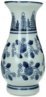 Kersten vaas porselein dutch delight 7.5x15cm blauw
