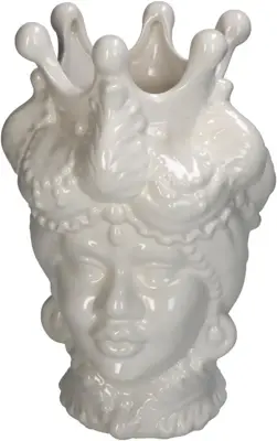 Kersten vaas porselein face 17x15.5x26cm wit