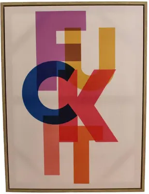 Kersten wanddecoratie papier fuck it 60x3.8cm multi - afbeelding 1