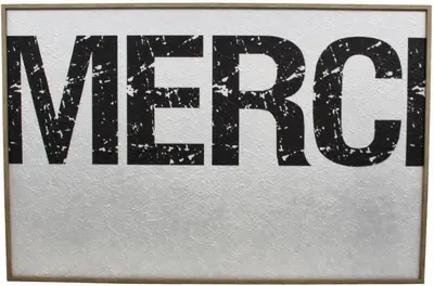 Kersten wanddecoratie papier merci 77x3cm ivoor