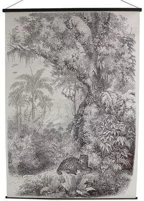 Kersten wanddoek katoen luipaard 125x174cm zwart - afbeelding 1
