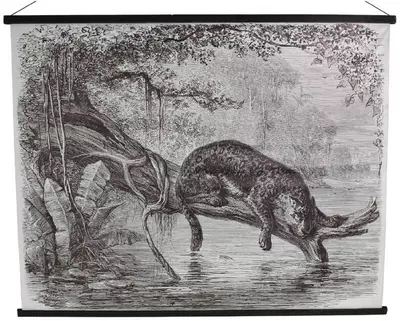 Kersten wanddoek katoen luipaard 144x109cm zwart - afbeelding 1