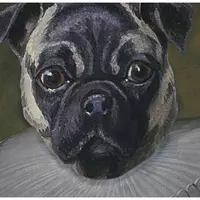 Kersten wanddoek velours hond 83x110cm bruin - afbeelding 2