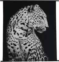 Kersten wanddoek velours luipaard 132x138cm zwart - afbeelding 1