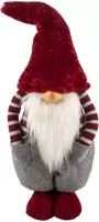 Kerstfiguur kunststof gnoom staand 21x28x72cm rood, grijs kopen?