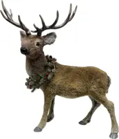 Kerstfiguur kunststof hert 63x17x75cm bruin