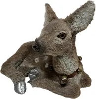 Kerstfiguur kunststof hert liggend 40x29x30cm bruin - afbeelding 1