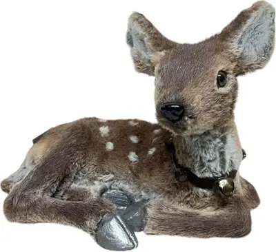 Kerstfiguur kunststof hert liggend 40x29x30cm bruin - afbeelding 2