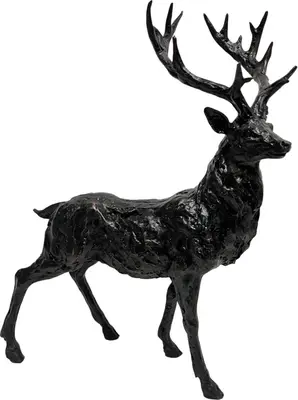 Kerstfiguur kunststof hert staand 30x14x38cm bruin