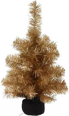 Kerstfiguur kunststof kerstboom 6x6x45cm goud