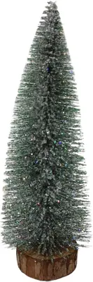 Kerstfiguur kunststof kerstboom glitter 4x4x10cm groen