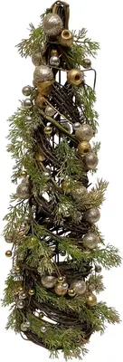 Kerstfiguur kunststof kerstboom kegel 20x20x78cm parel, goud