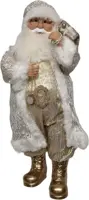 Kerstfiguur kunststof kerstman 27x32x81cm crème kopen?