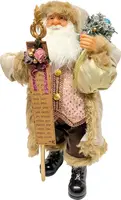 Kerstfiguur kunststof kerstman francois 20x23x60cm roze kopen?