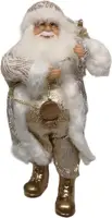 Kerstfiguur kunststof kerstman rudy 15x20x45cm crème kopen?