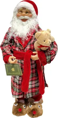 Kerstfiguur kunststof kerstman sleepy 27x19x60cm rood