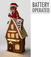 Kerstfiguur kunststof peperkoekhuisje led 20x35x105cm bruin kopen?