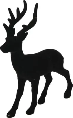Kerstfiguur kunststof rendier 22x5x27cm zwart