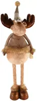 Kerstfiguur kunststof rendier uitrekbaar 20x25x100cm goud, bruin kopen?