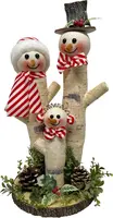 Kerstfiguur kunststof sneeuwman familie 24x21x44cm multi kopen?