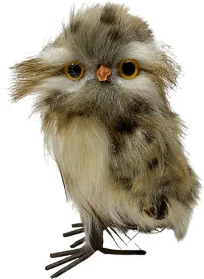 Kerstfiguur kunststof uil 9x8x14cm bruin