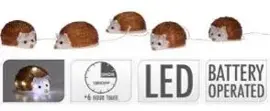 Kerstfiguur LED egel set van 5 stuks met 40 LED-lampjes - afbeelding 1
