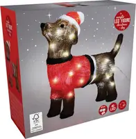 Kerstfiguur LED hond met 40 lampjes 38cm - afbeelding 2