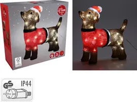 Kerstfiguur LED hond met 40 lampjes 38cm - afbeelding 3