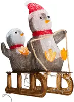 Kerstfiguur LED pinguïn met 90 lampjes 46cm - afbeelding 3