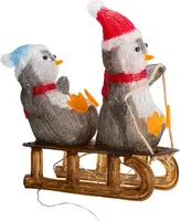 Kerstfiguur LED pinguïn met 90 lampjes 46cm - afbeelding 2