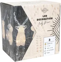 Kerstfiguur LED set 3 rendieren acryl 17cm, warm wit - afbeelding 2