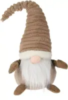 Kerstfiguur pluche gnoom staand 20x17x42cm bruin kopen?