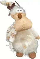 Kerstfiguur pluche rendier 15x10x35cm wit kopen?